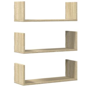 vidaXL Estantes pared 2 uds madera ingenier&iacute;a roble Sonoma 58x18x18 cm