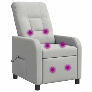 vidaXL Silla de masajes reclinable Gris Nube Tela