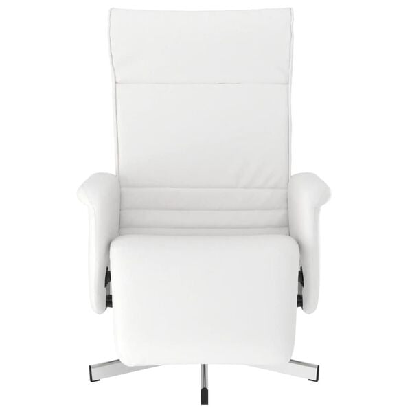 vidaXL Sillón reclinable con reposapiés cuero sintético blanco