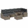 vidaXL Conjunto de sof&aacute; de jard&iacute;n 8 uds. Gris rat&aacute;n sint&eacute;tico
