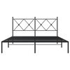 vidaXL Estructura cama sin colchón con cabecero metal negro 150x200 cm