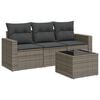 vidaXL Set de sof&aacute;s de jard&iacute;n 4 pzas y cojines rat&aacute;n sint&eacute;tico gris