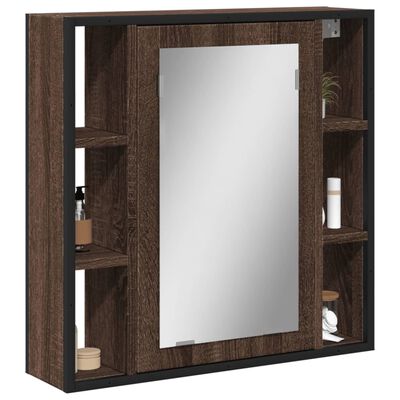 vidaXL Armario con espejo baño madera marrón roble 60x16x60 cm