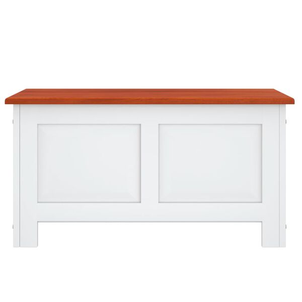 vidaXL Baúl de almacenaje con tapa madera de acacia marrón y blanco