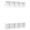 vidaXL Muebles de sal&oacute;n de pared 2 uds madera ingenier&iacute;a blanco brillo