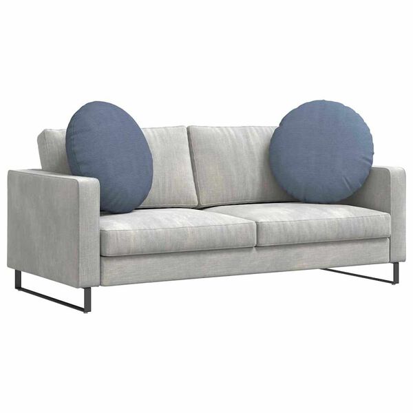 vidaXL Cojines para asiento 2 pcs Azul Ø 60 cm Tela de pana