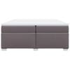 vidaXL Cama box spring con colch&oacute;n cuero sint&eacute;tico gris 200x200 cm