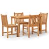 vidaXL Juego de comedor para jard&iacute;n 5 piezas madera maciza de teca