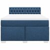 vidaXL Cama box spring con colch&oacute;n tela azul 160x200 cm