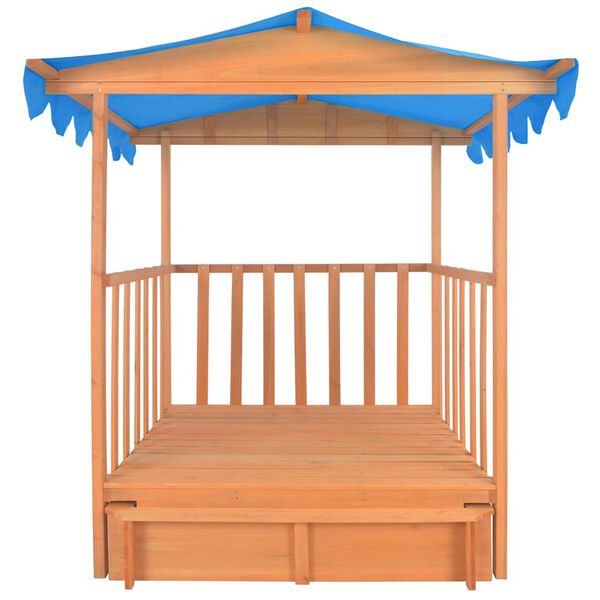 vidaXL Casa de juegos para niños con arenero madera abeto azul UV50