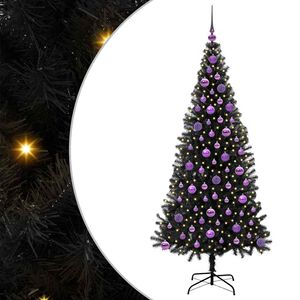 vidaXL &Aacute;rbol de Navidad Negro 180 cm PVC