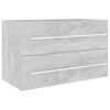vidaXL Set muebles de ba&ntilde;o 2 piezas madera contrachapada gris hormig&oacute;n