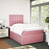 vidaXL Cama box spring con colch&oacute;n terciopelo rosa 120x200 cm