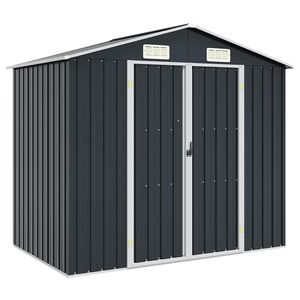 vidaXL Cobertizo de jard&iacute;n acero galvanizado antracita 205x129x183 cm