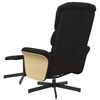 vidaXL Sill&oacute;n reclinable con reposapi&eacute;s tela negro