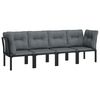 vidaXL Set de muebles de jard&iacute;n 4 piezas rat&aacute;n sint&eacute;tico negro y gris
