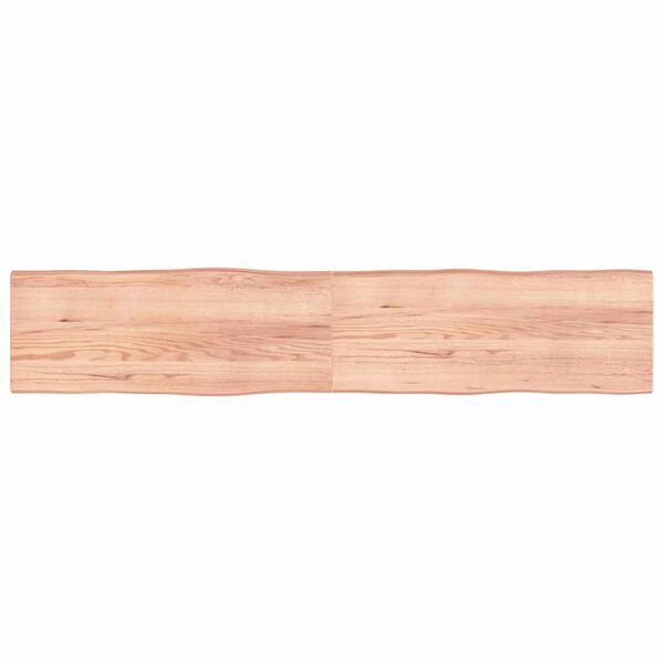 vidaXL Tablero mesa madera tratada borde natural marr&oacute;n 200x40x(2-4)cm