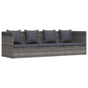 vidaXL Cama de jard&iacute;n 200x60 cm rat&aacute;n sint&eacute;tico gris