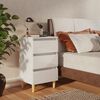 vidaXL Mesita de noche patas madera 2 uds blanco brillo 40x35x69 cm