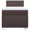 vidaXL Cama box spring con colch&oacute;n tela marr&oacute;n oscuro 90x200 cm