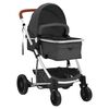 vidaXL Carrito de beb&eacute;s 2 en 1 de aluminio gris oscuro