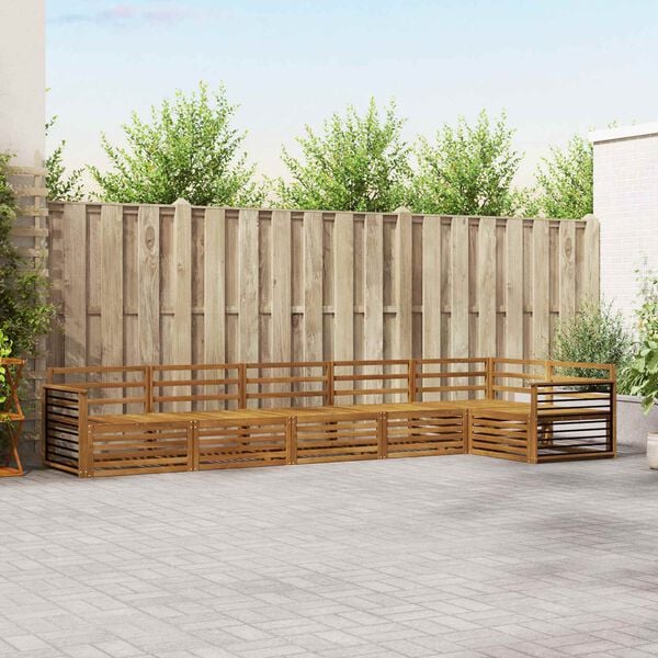 vidaXL Conjunto de sof&aacute;s de exterior 6 pcs Natural