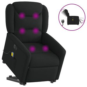 vidaXL Sill&oacute;n de masaje el&eacute;ctrico reclinable elevable tela negro
