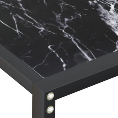 vidaXL Mesa consola vidrio templado mármol negro 140x35x75,5cm
