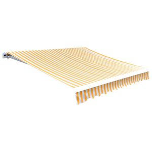 vidaXL Tela de repuesto para toldo amarillo y blanco 300x250 cm poli&eacute;ster