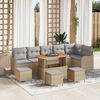 vidaXL Conjunto de sof&aacute; de jard&iacute;n 10 pcs Beige rat&aacute;n sint&eacute;tico