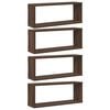 vidaXL Estantes c&uacute;bicos de pared 4 uds madera roble marr&oacute;n 60x15x23 cm