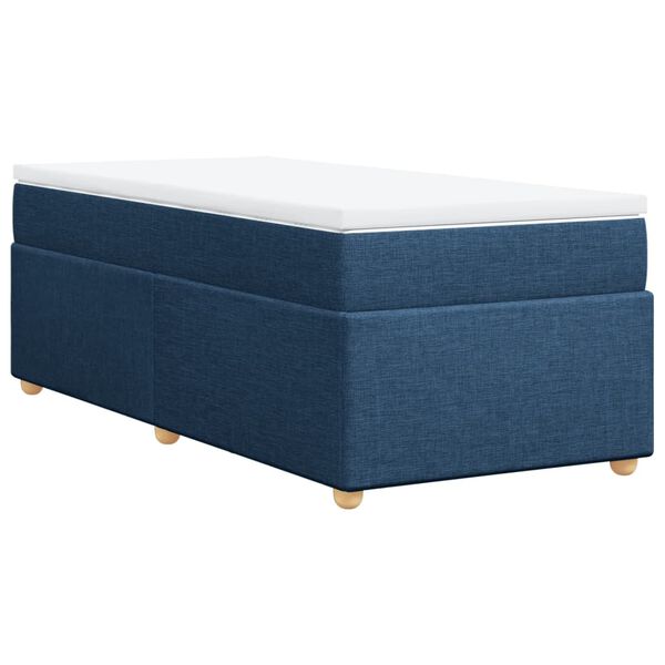 vidaXL Cama box spring con colch&oacute;n tela azul 80x200 cm