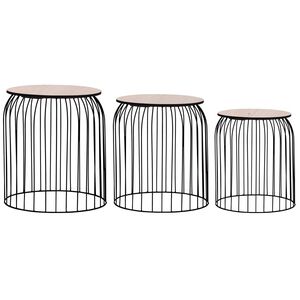 vidaXL Mesas de centro 3 unidades negro