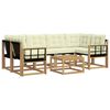 vidaXL Conjunto de sof&aacute;s de exterior 7 uds. Blanco y Crema