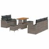 vidaXL Conjunto de sof&aacute;s de jard&iacute;n 8 pcs Gris rat&aacute;n sint&eacute;tico