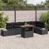 vidaXL Conjunto de Comedor de Jard&iacute;n con coj&iacute;n 7 pcs Negro y Marr&oacute;n