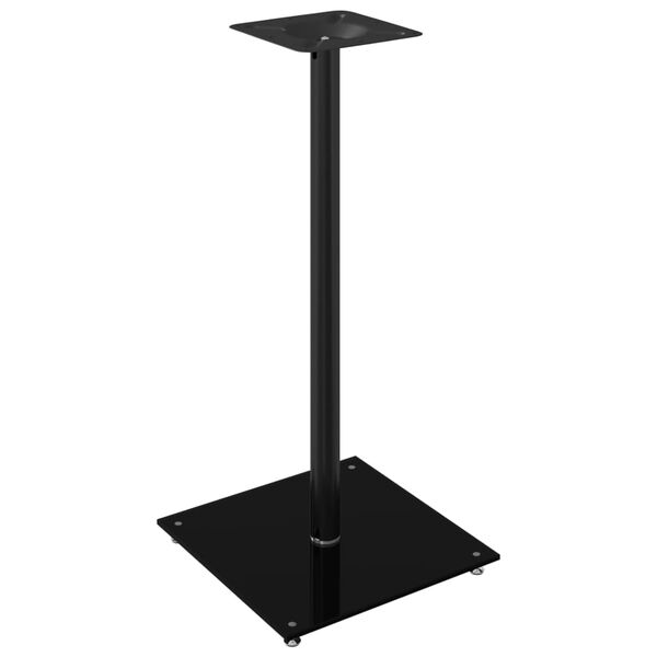 vidaXL Soportes de altavoces 2 uds vidrio templado negro 1 pilar