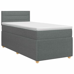 vidaXL Cama box spring con colch&oacute;n Gris oscuro 80 x 200 cm Tela