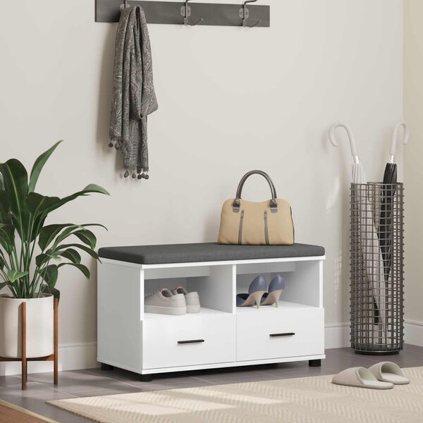 vidaXL Banco de entrada 80 x 38 x 46 cm Melamina y Tela de Tapicer&iacute;a