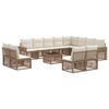 vidaXL Conjunto de sof&aacute;s de jard&iacute;n 13 pcs Beige y blanco crema