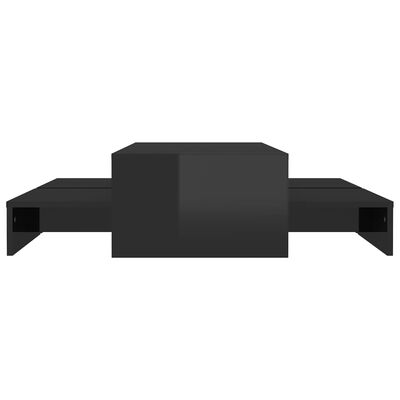 vidaXL Set de mesas de centro apilables negro brillo 100x100x26,5 cm