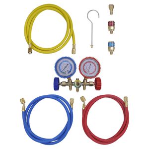vidaXL Conjunto de man&oacute;metro de dos v&iacute;as para aire acondicionado