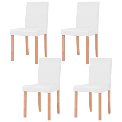 vidaXL Sillas mesa de comedor 5 pzas roble cuero artificial color crema