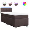 vidaXL Cama box spring con colch&oacute;n tela marr&oacute;n oscuro 100x200 cm
