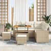 vidaXL Conjunto de sof&aacute; de jard&iacute;n 8 pcs Beige rat&aacute;n sint&eacute;tico