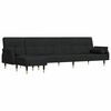 vidaXL Sof&aacute; cama en forma de L terciopelo negro 271x140x70 cm