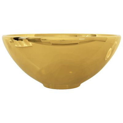 vidaXL Lavabo 32,5x14 cm cerámica dorado