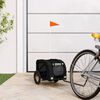 vidaXL Remolque de bicicleta mascotas hierro tela Oxford negro