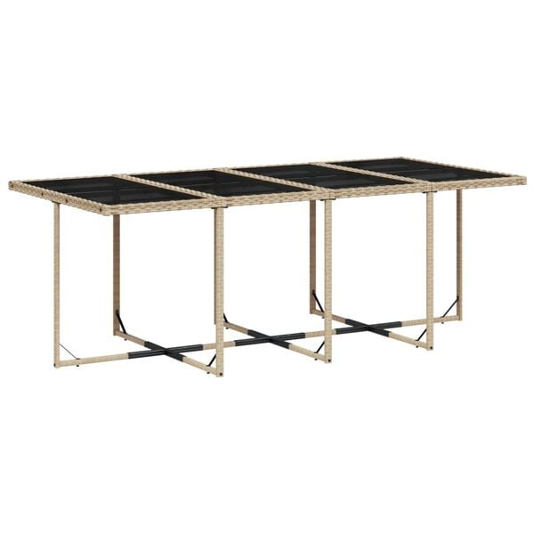 vidaXL Set comedor de jard&iacute;n con cojines 13 pzas rat&aacute;n sint&eacute;tico beige