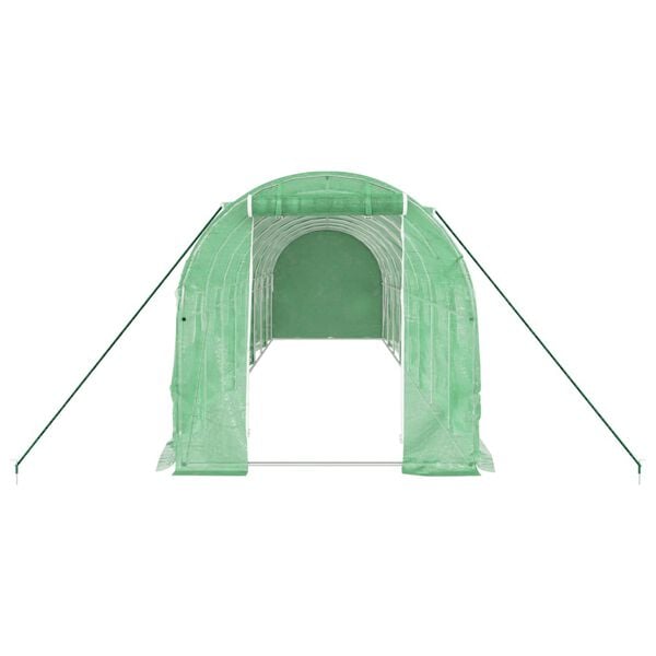 vidaXL Invernadero con estructura de acero verde 16 m&sup2; 8x2x2 m